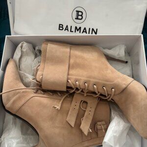 Balmain Lace Up Booties Size 40